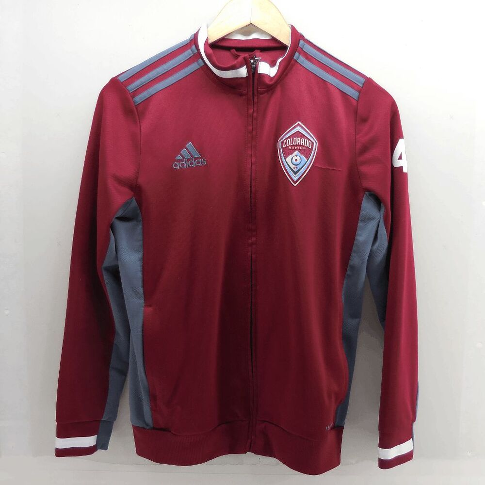 Adidas Aeroready Youth Boys Colorado Rapids MLS Soccer Warmup Jacket Sz L 38x26